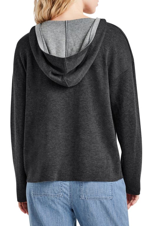 Shop Splendid Sydney Knit Hoodie In Heather Shadow