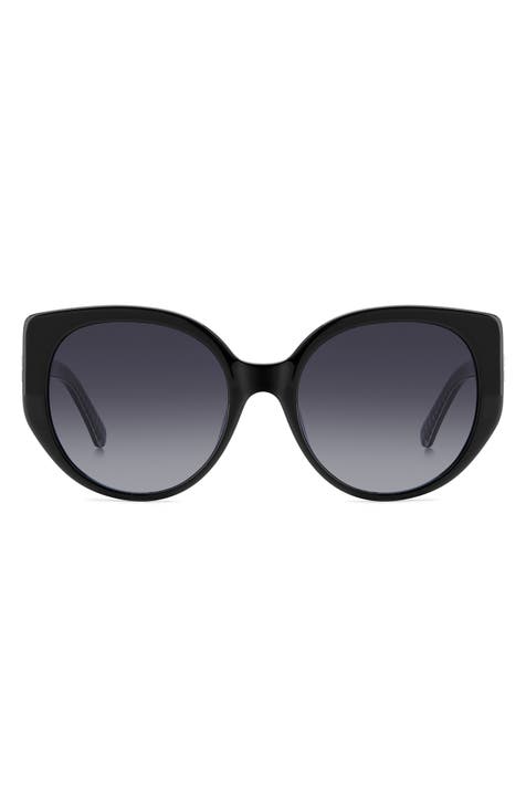 Large round best sale black sunglasses