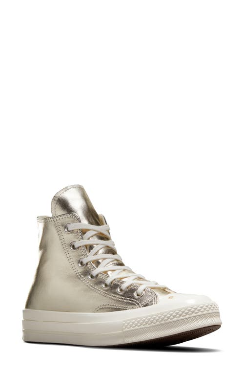 Shop Converse Chuck Taylor® All Star® 70 Metallic High Top Sneaker In Light Gold/egret/egret