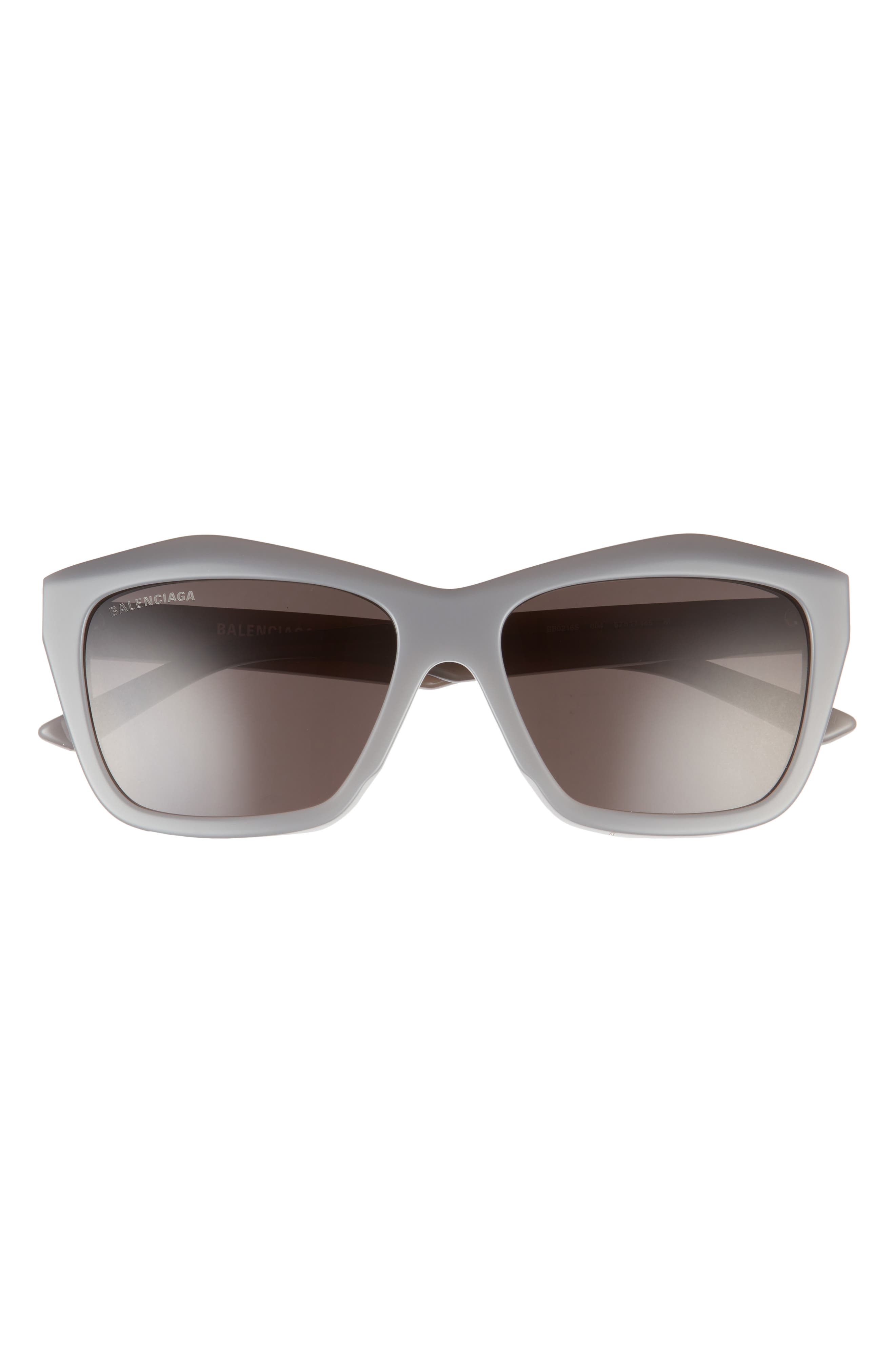 Balenciaga 57mm Rectangle Sunglasses in Grey at Nordstrom