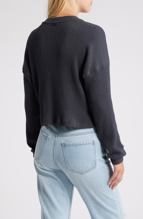 Shop Billabong Good Catch Rib Henley Sweater In Black Sands