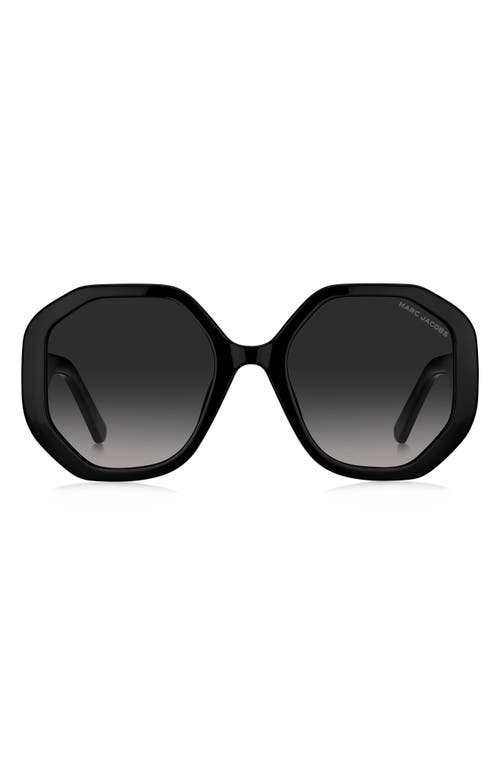 Shop Marc Jacobs 53mm Gradient Round Sunglasses In Black/grey Shaded