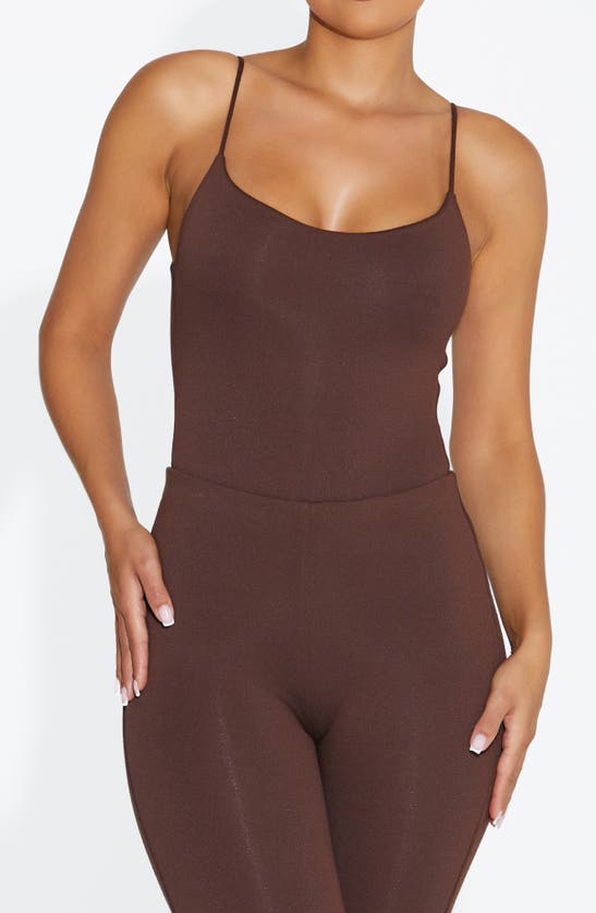 Naked Wardrobe Tank Bodysuit In Chocolate