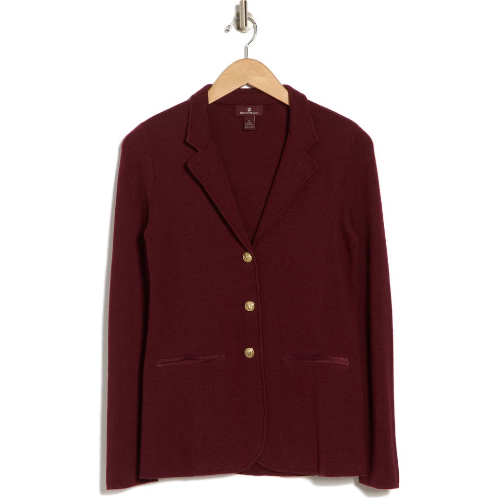 Bruno Magli Wool Sweater Blazer In Bordeaux
