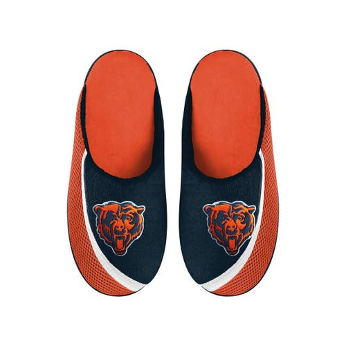 Men's FOCO Chicago Bears Big Logo Color Edge Slippers in Orange