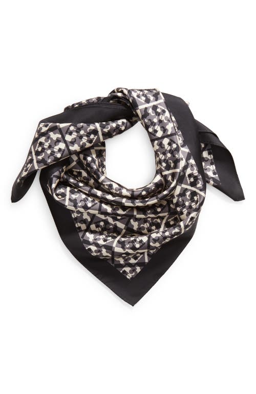 Shop Tory Burch Prismatic T Monogram Silk Scarf In Prismatic T Monogram Black