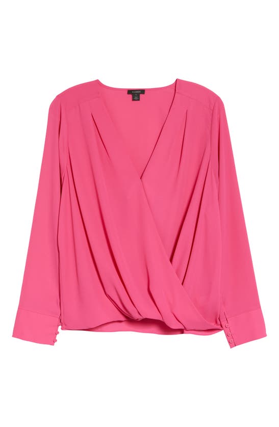 Halogen Cross Front Blouse In Pink Magenta