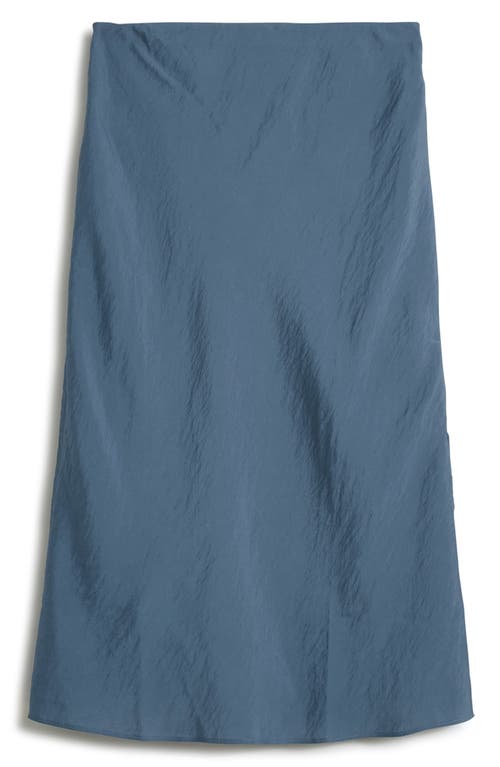 Madewell Crinkled Satin Slip Skirt In Curfew