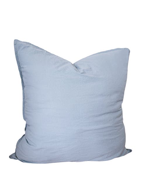 Shop Anaya Stonewashed Cotton Percale Pillow With Down Alternative Insert In Euro Light Aqua