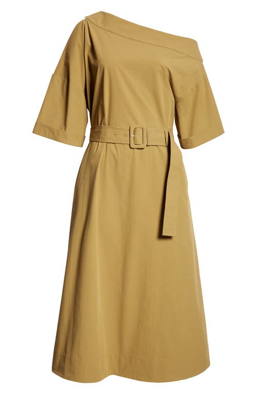 Shop Reiss Demi Belted One-shoulder Dress In Khaki