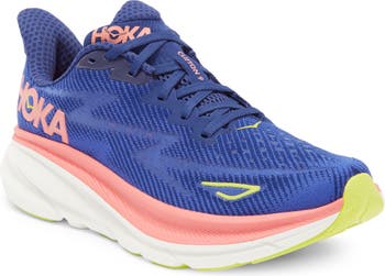  HOKA ONE ONE Womens Clifton 9 Textile Airy Blue Ice Water  Trainers 6 US