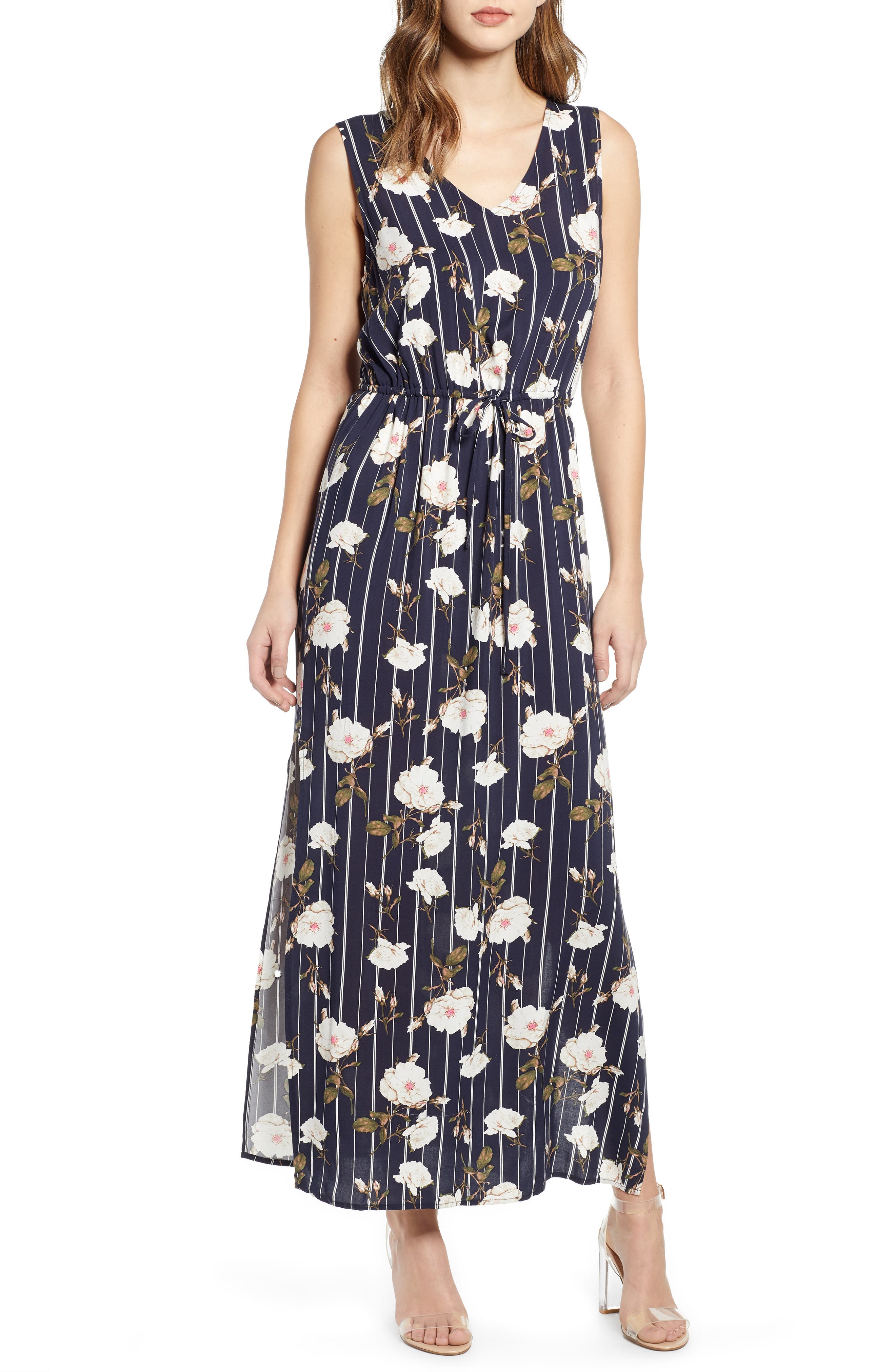 Vero Moda Simply Tank Tie Waist Maxi Dress, Blue