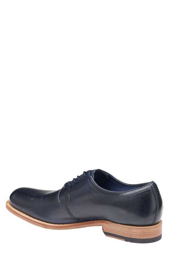 Johnston & Murphy Collection Dudley Plain Toe Derby In Navy Dip-dyed Calfskin