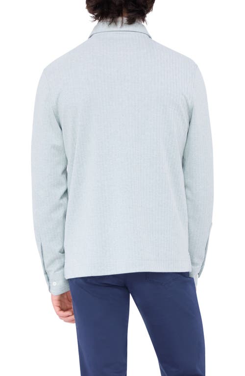 Shop Bugatchi Long Sleeve Cotton Blend Polo In Sage