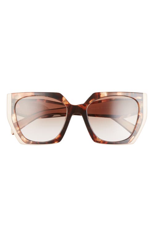 Prada 54mm Gradient Rectangle Sunglasses In Tortoise Caramel/powder/brown