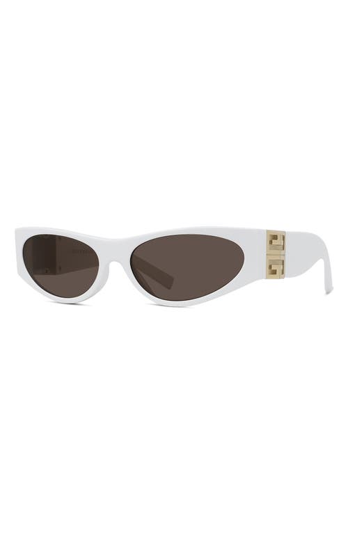 Shop Givenchy 4g Cat Eye Sunglasses In White/brown