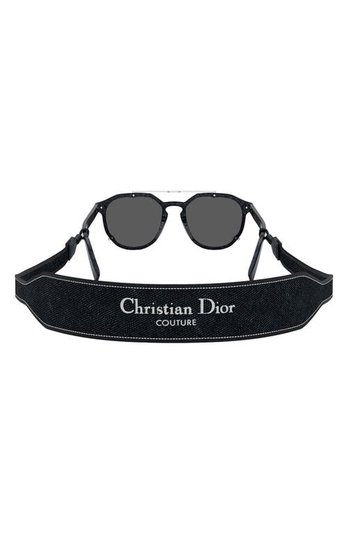 Shop Dior 'blacksuit Ri 56mm Mirrored Round Sunglasses In Blue/other/smoke Mirror