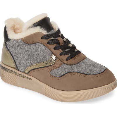 Gentle Souls By Kenneth Cole Haddie Genuine Shearling Lined Sneaker Boot- Grey