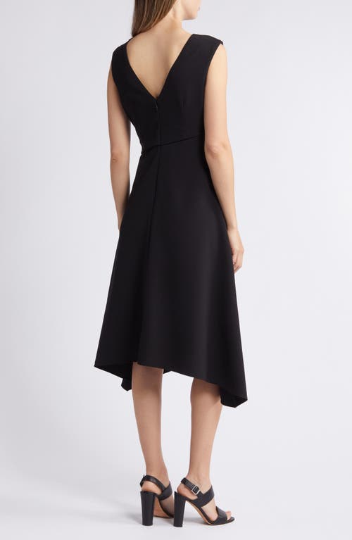 Vince Camuto Ruched Asymmetric Laguna Crepe Dress In Black