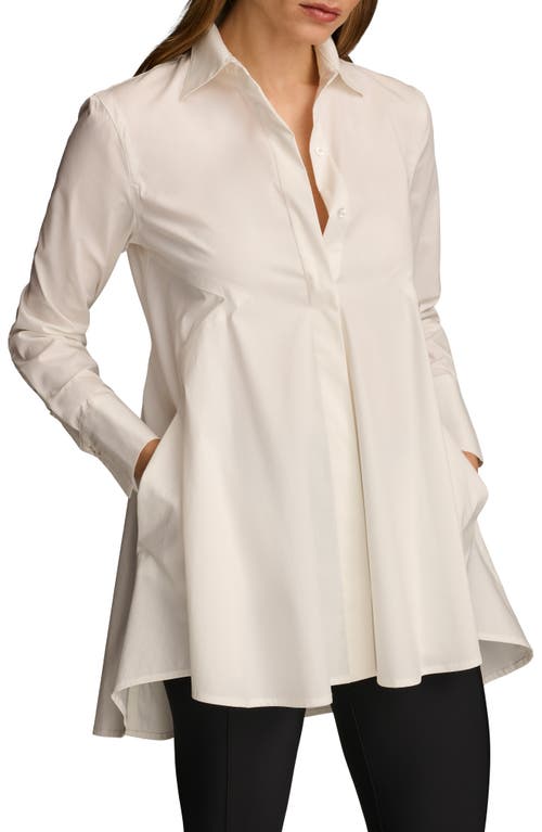 DONNA KARAN High-Low A-Line Tunic in Cream 