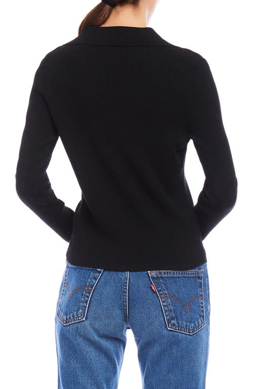 Shop Fifteen Twenty Rory Collar Rib Sweater In Black