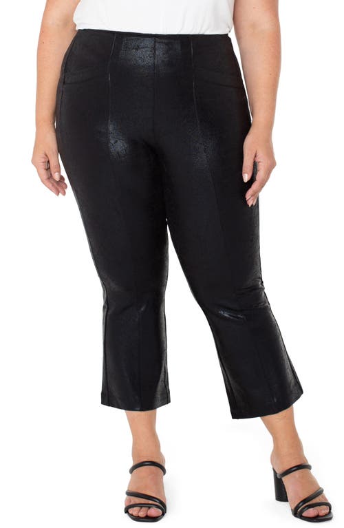 LIVERPOOL LIVERPOOL STELLA CRACKLE COATED PULL-ON KICK FLARE PONTE PANTS (PLUS)<BR> 