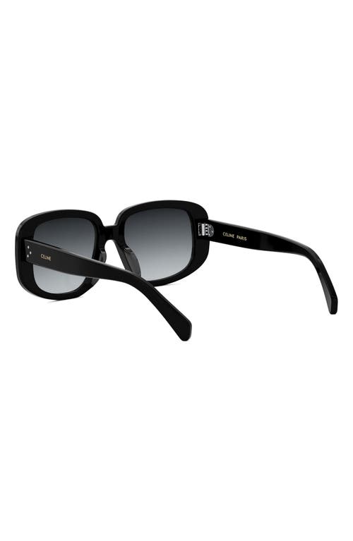 Celine Bold 3 Dots Acetate Shield Sunglasses In Shiny Black/gradient Smoke