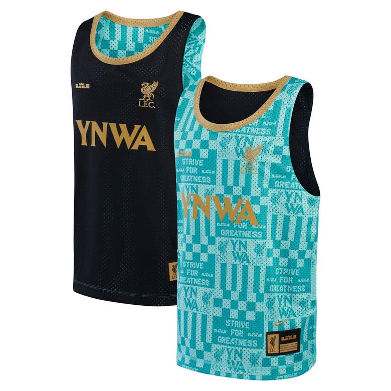 Shop Nike Youth  X Lebron James Collection Aqua Liverpool 2023/24 Reversible Basketball Jersey