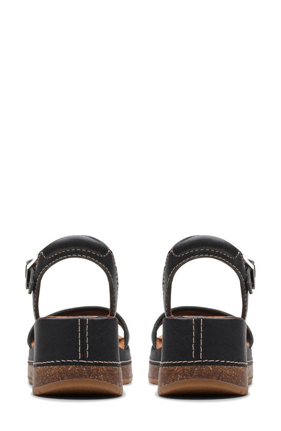Shop Clarks Kassanda Lily Wedge Sandal In Black Leather