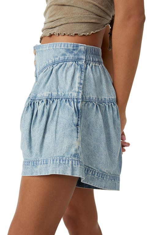 Free People Fleur Cotton Denim Shorts In Blue