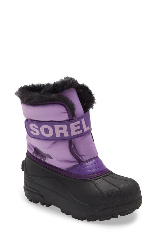 Size 11 kid’s SOREL Snow Commander Insulated Waterproof Boot in Gumdrop/Purple at Nordstrom, Size 11 M
