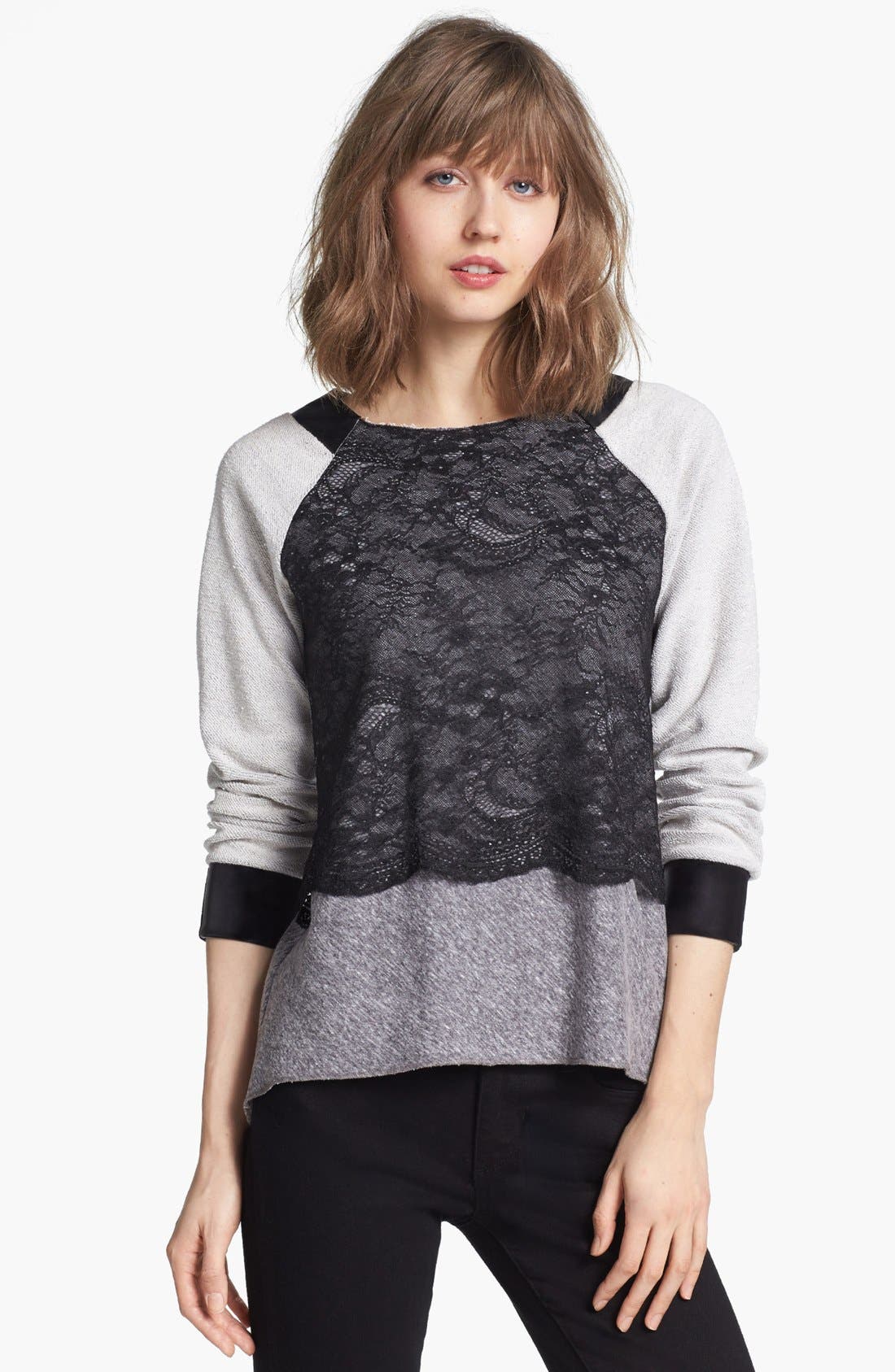 Robbi & Nikki Mixed Media Sweatshirt Nordstrom