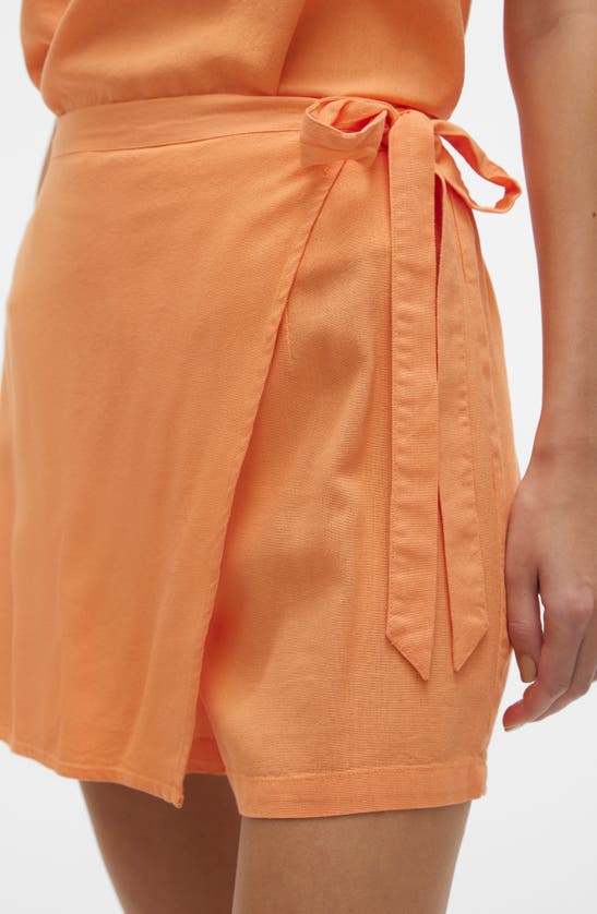 Shop Vero Moda Mymilo High Waist Skort In Tangerine