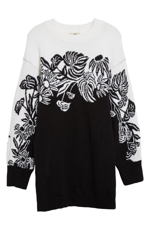 Shop Farm Rio Long Sleeve Sweater Dress In Surreal Garden Black