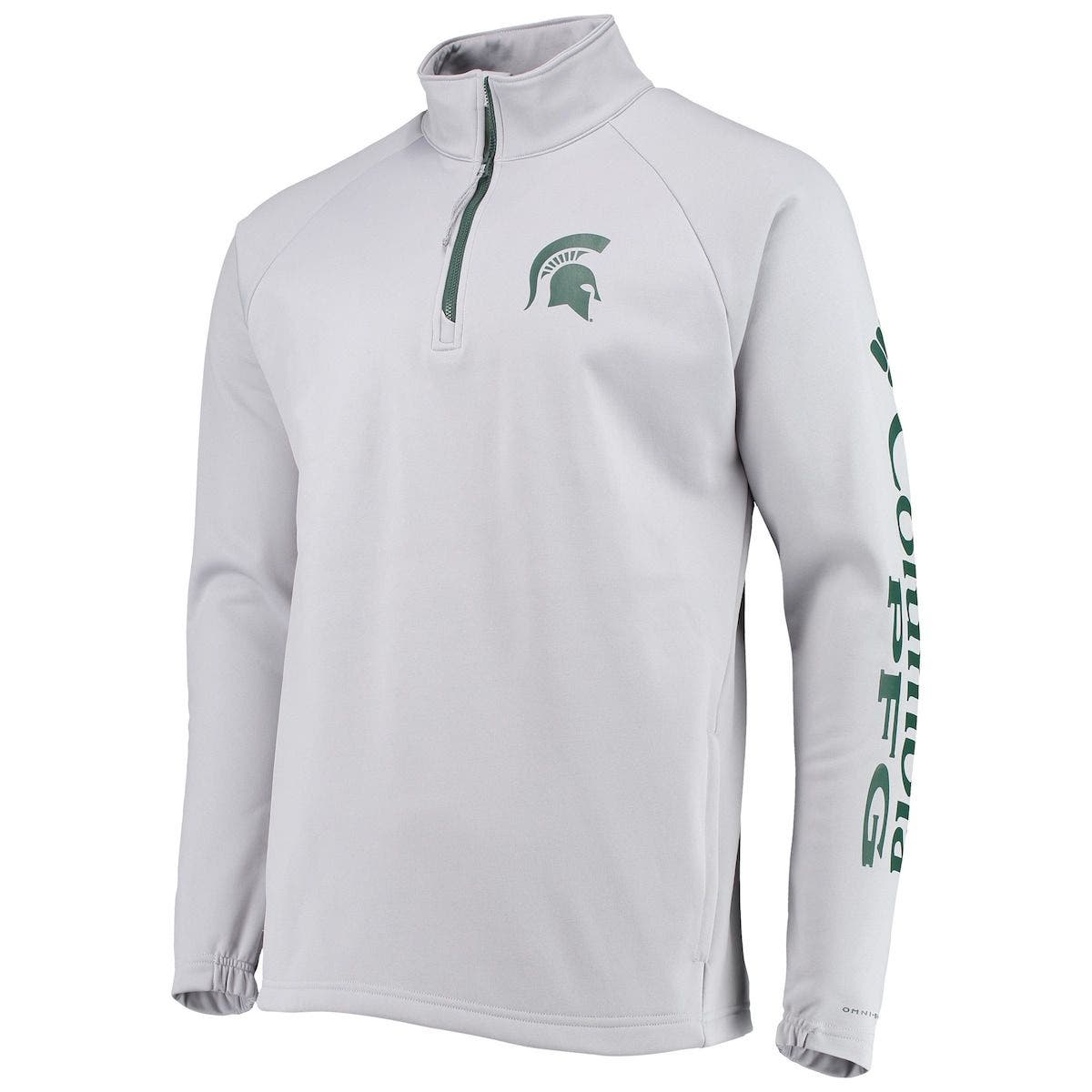 コロンビア ジャケット＆ブルゾン アウター メンズ Michigan State Spartans Columbia Terminal Tackle  Fleece Raglan OmniShade QuarterZip Jacket Gray g6nzysdfWA, メンズファッション -  ginecologosarv.com