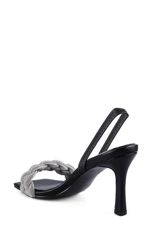 London Rag High Society Diamante Slingback Sandal In Black