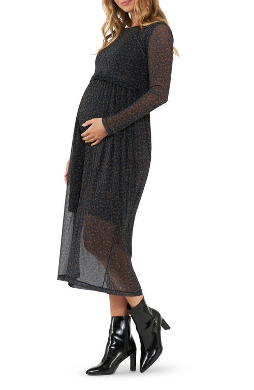 Ripe Maternity Jen Long Sleeve Maternity/nursing Dress In Black