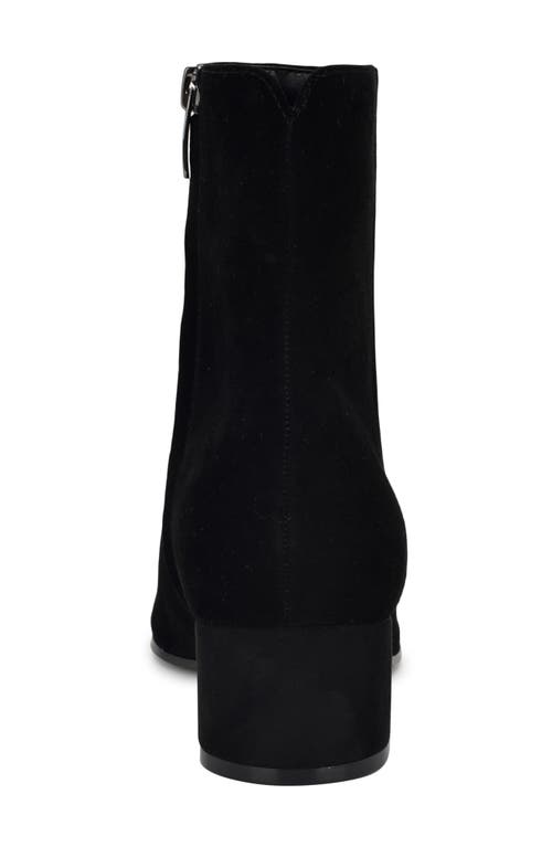 Nine West Maribu Womens Pointed Toe Block Heel Ankle Boots In Black Suede