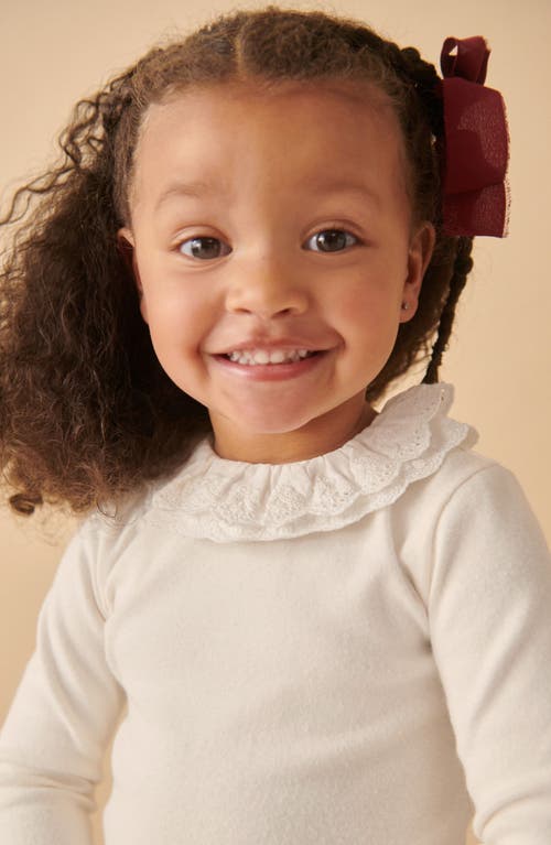Next Kids' Eyelet Collar Cotton Top In Ivory