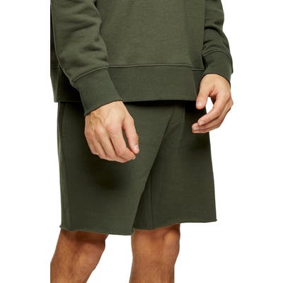 Topman Skinny Fit Drawstring Knit Shorts, Green