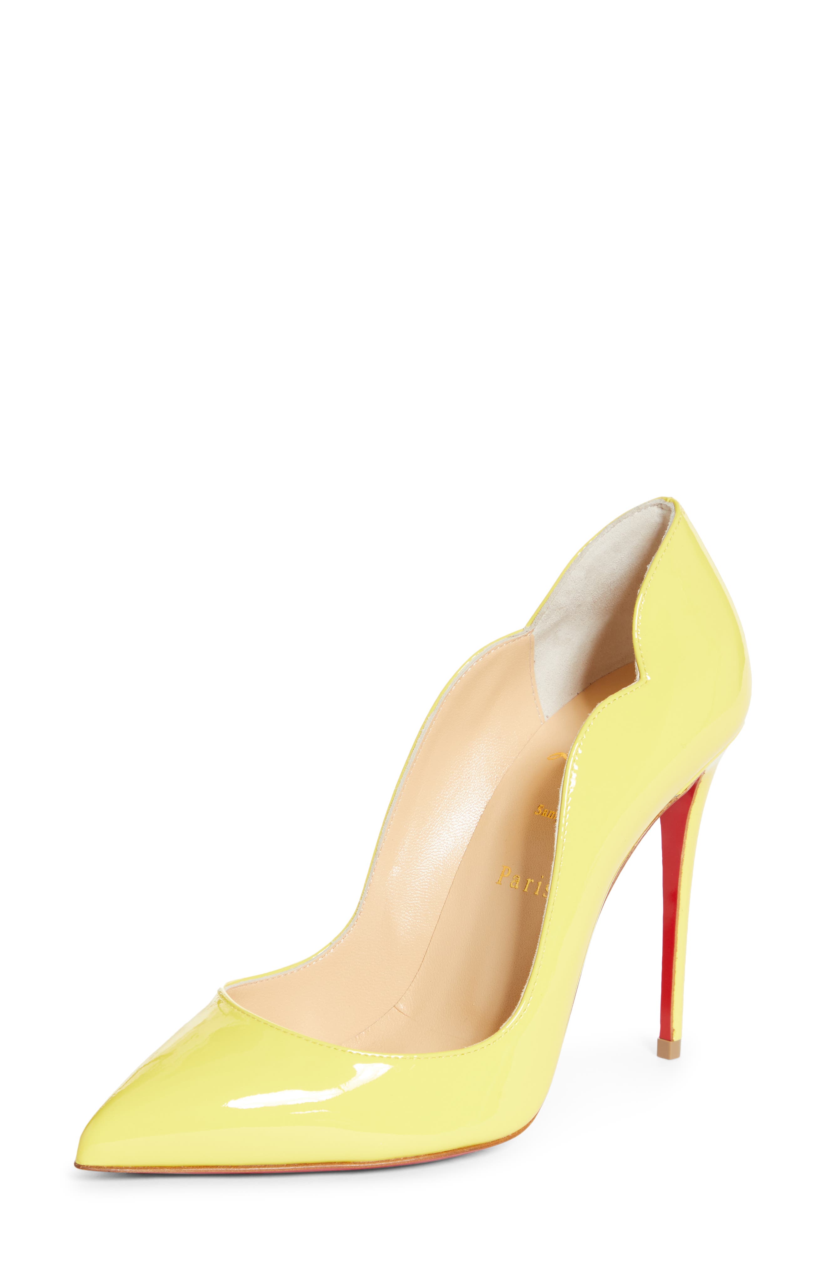 Christian Louboutin Hot Chick Scallop Pointed Toe Pump in White at Nordstrom