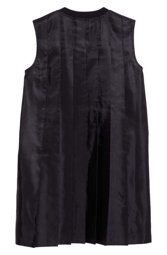 Shop Sacai Sleeveless Mixed Media Shift Dress In Black