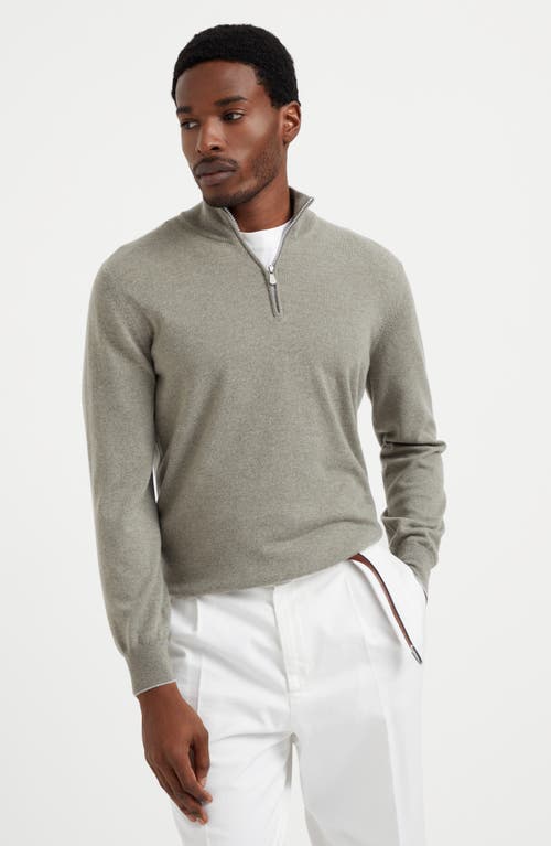 Shop Brunello Cucinelli Cashmere Sweater In Olive