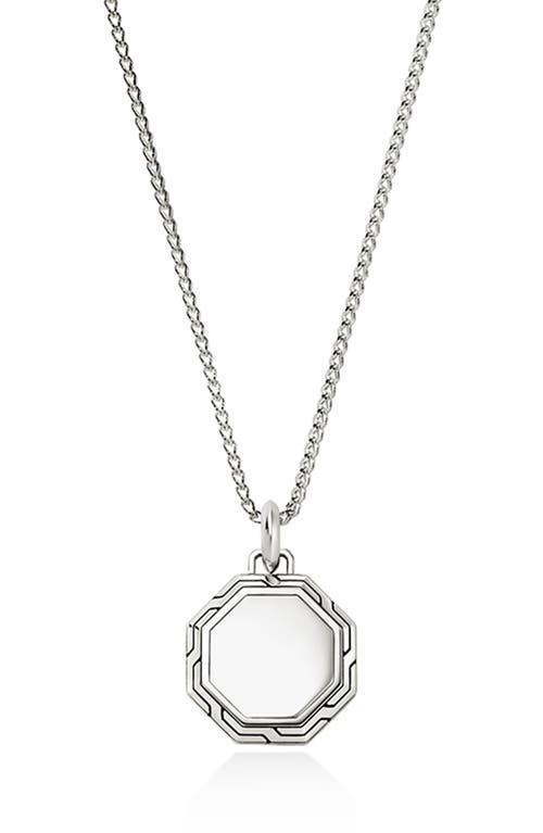 John Hardy Octagon Pendant Necklace in Silver at Nordstrom, Size 22