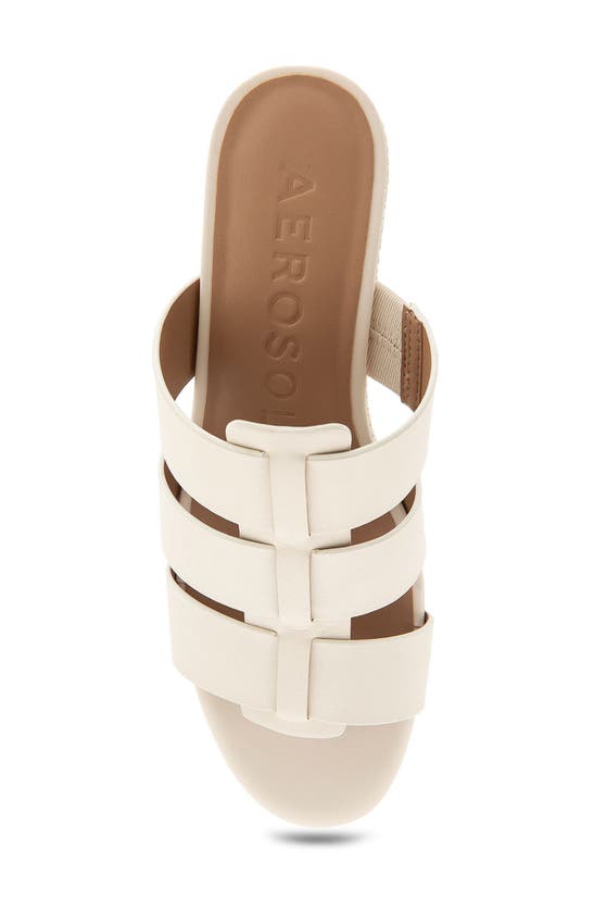 Shop Aerosoles Wilma Wedge Sandal In Eggnog Pu Leather