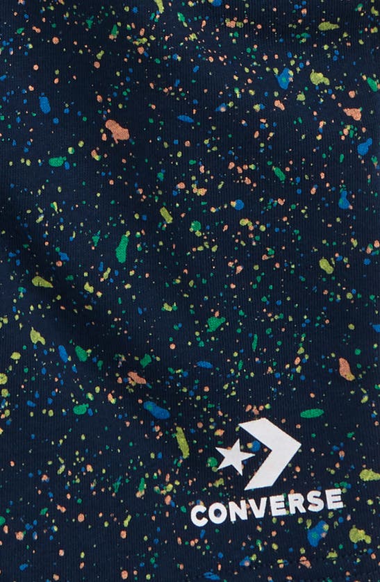 Shop Converse Paint Splatter Athletic Shorts In Navy