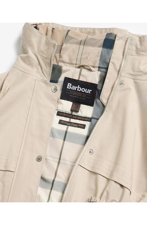 Barbour Lavender Waterproof Hooded Coat In Light Sand