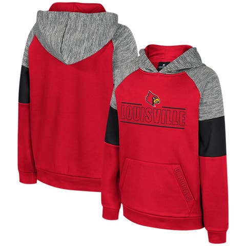 Youth Colosseum Red Louisville Cardinals VF Cut Sew Pullover Hoodie