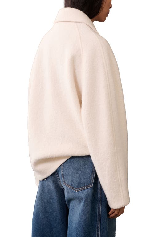 Mango Wool Blend Zip Jacket In Ecru