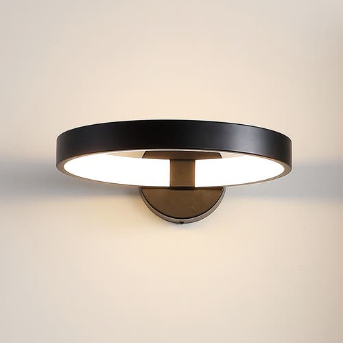 Jonathan Y Nathaniel Dimmable Integrated Led Metal Wall Sconce In Black